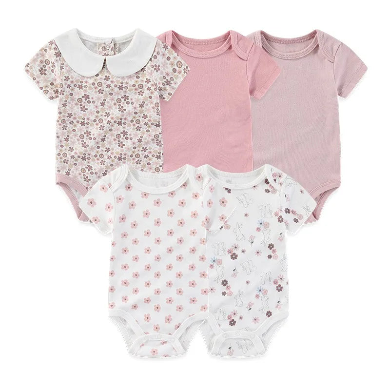 BabyCuddle™ – 5 Pack Rompertjes - LittleWonders