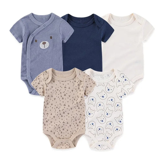 BabyCuddle™ – 5-Delige Set Schattige Cartoon Rompertjes