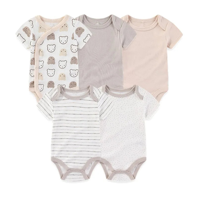 BabyCuddle™ – 5 Pack Rompertjes - LittleWonders