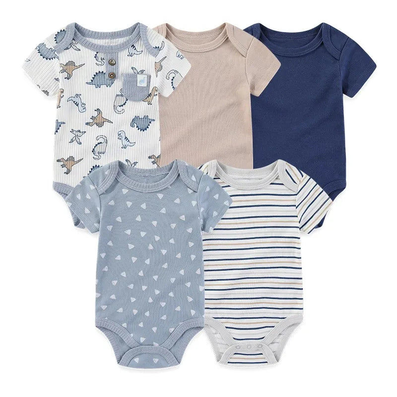 BabyCuddle™ – 5 Pack Rompertjes - LittleWonders