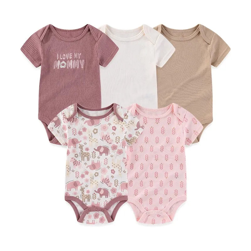 BabyCuddle™ – 5 Pack Rompertjes - LittleWonders